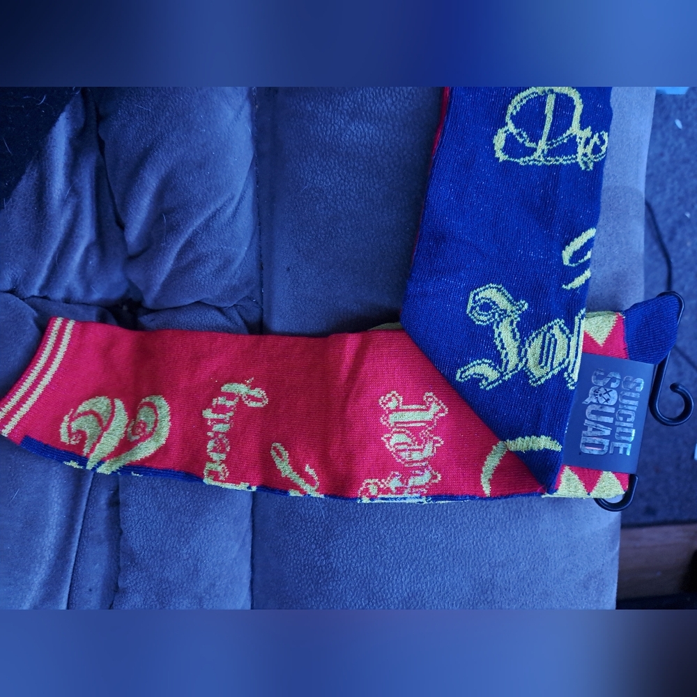 Suicide Squad Red And Blue Knee-High Socks